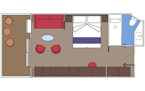 MSC World America I Yacht Club Deluxe Suite, Grundriss