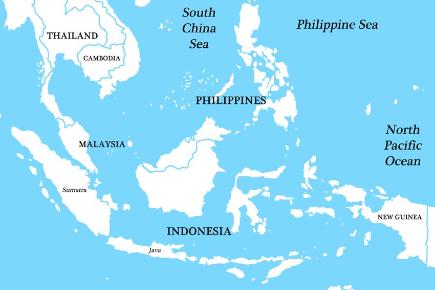 Asien: Geographische Karte Südostasiens