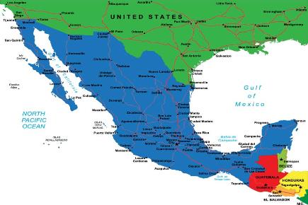 Mittelamerika: Karte vom Golf von Mexiko