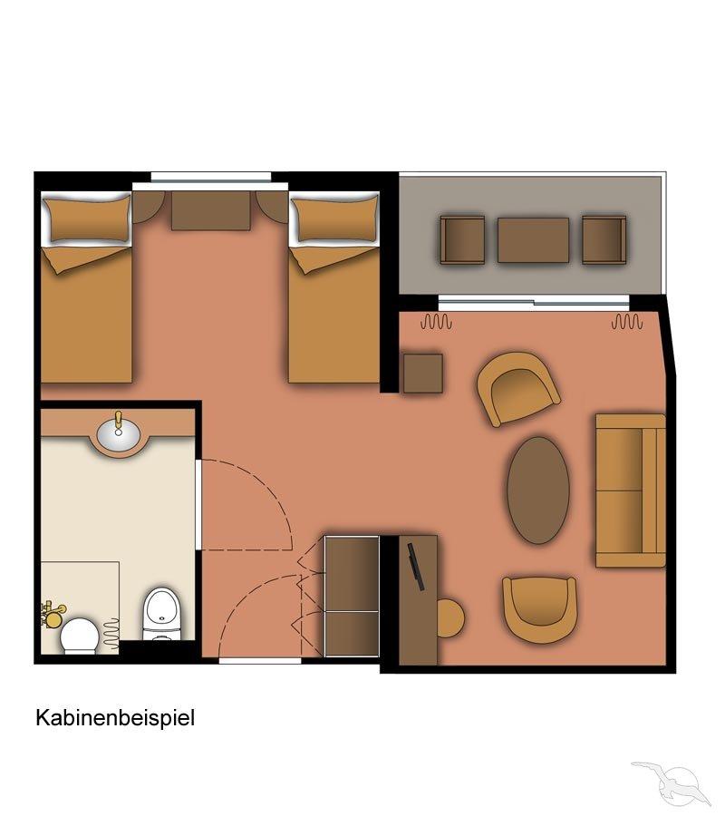 2-Bett Suite mit Balkon Admirals-Deck *GOLD*