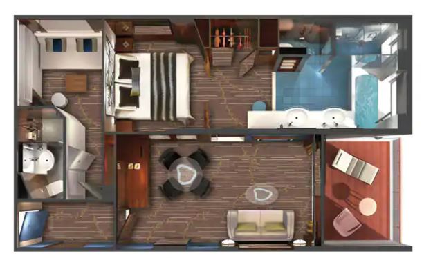 NCL Jade Deluxe Familien Suite 2Bdr Floorplan (S4)