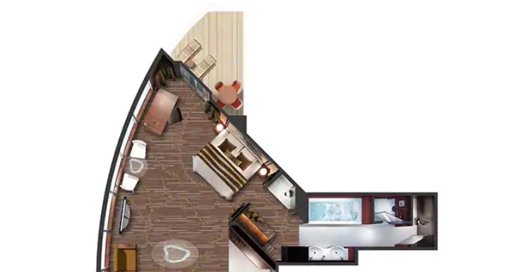 NCL Jade Haven Deluxe Owners Suite großer Balkon Floorplan (H2)