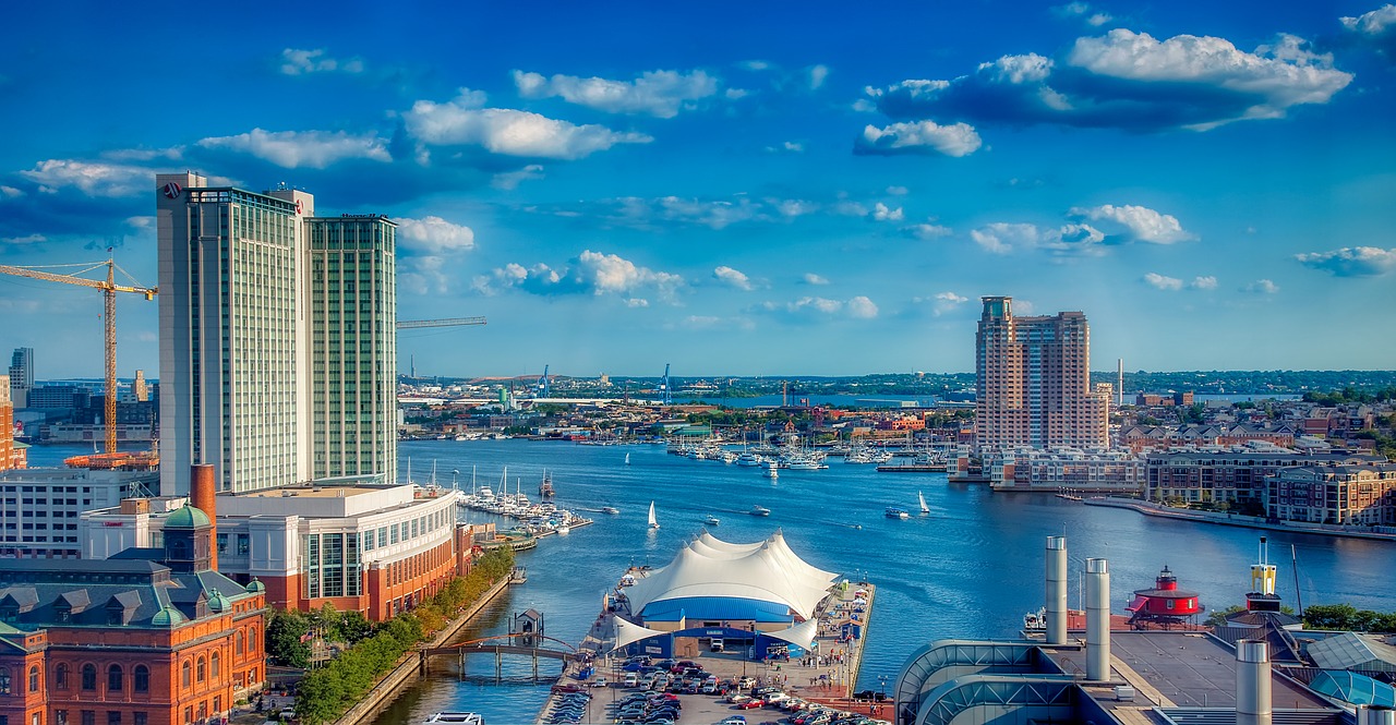 Baltimore, Panorama auf Hafen (USA)