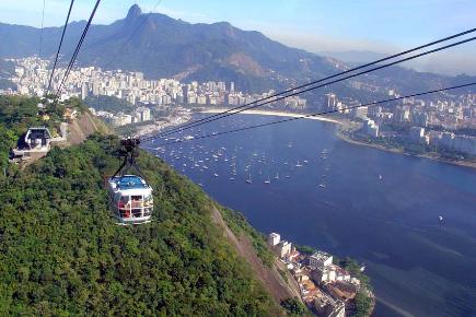 Seilbahn in Rio de Janeiro - Brasilien, Südamerika-Atlantikküste